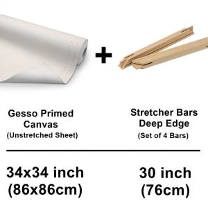 unstretched canvas cotton sheet with deep edge stretcher bars